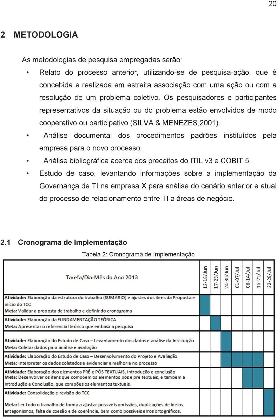 Análise documental dos procedimentos padrões instituídos pela empresa para o novo processo; Análise bibliográfica acerca dos preceitos do ITIL v3 e COBIT 5.