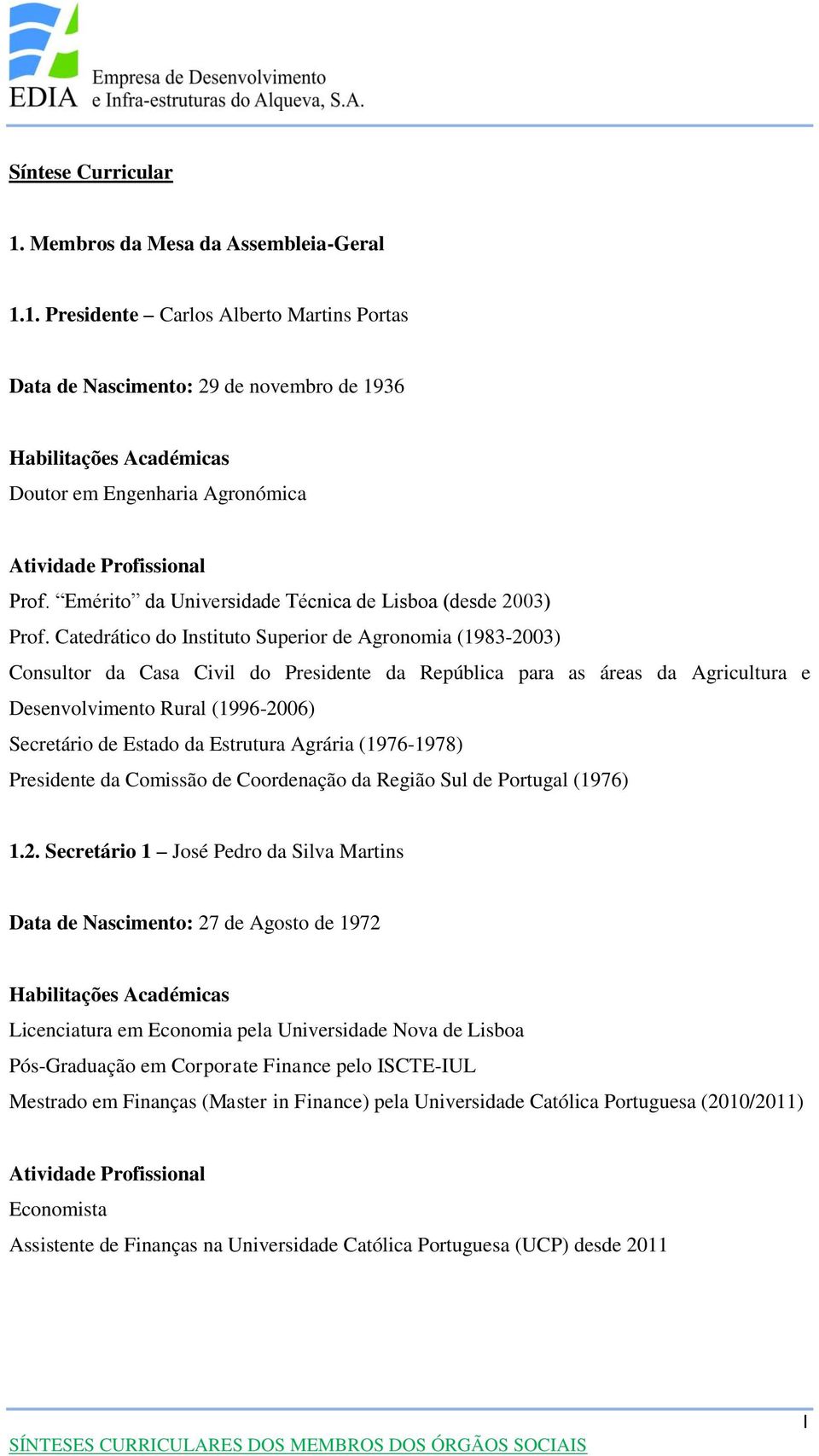 Catedrático do Instituto Superior de Agronomia (1983-2003) Consultor da Casa Civil do Presidente da República para as áreas da Agricultura e Desenvolvimento Rural (1996-2006) Secretário de Estado da