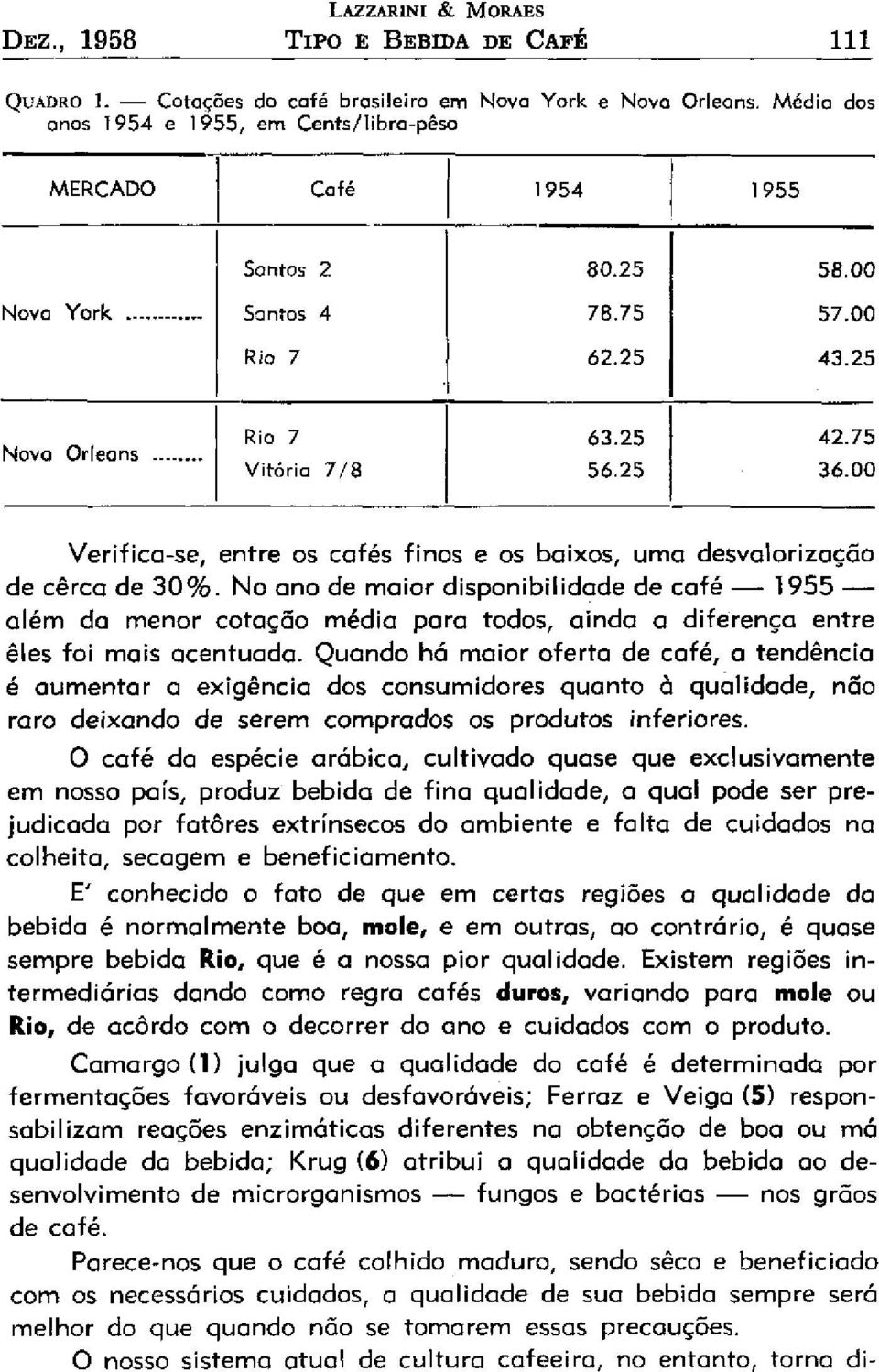 Quando há maior oferta de café, a tendência é aumentar a exigência dos consumidores quanto à qualidade, não raro deixando de serem comprados os produtos inferiores.