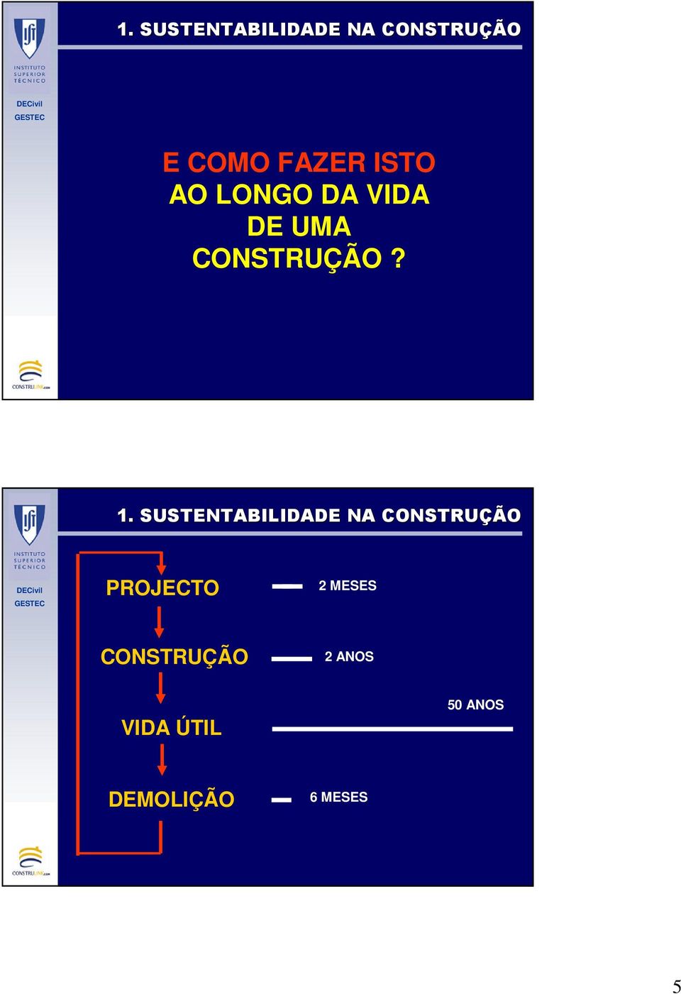 SUSTENTABILIDADE NA CONSTRUÇÃO PROJECTO 2 MESES