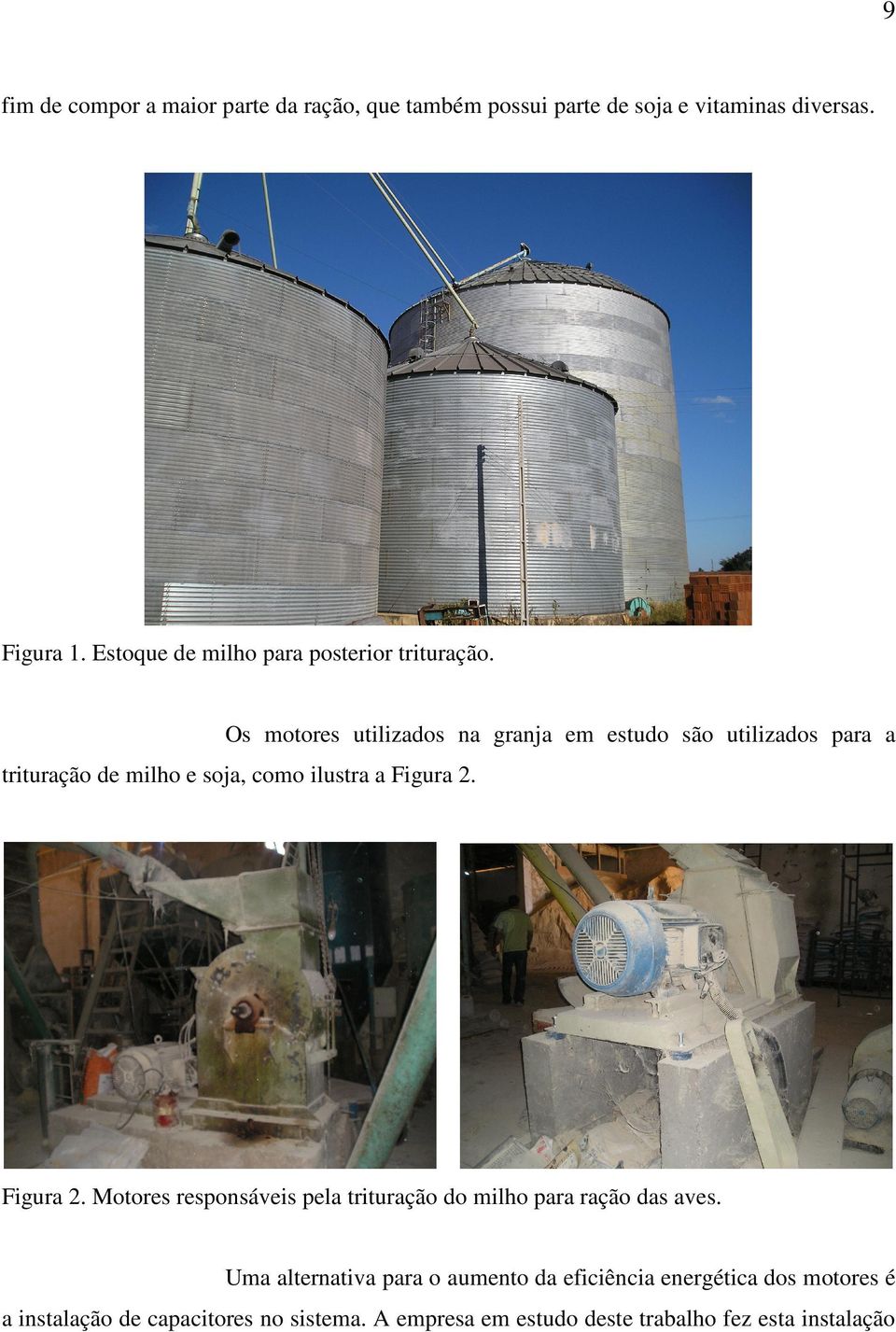 Os motores utilizados na granja em estudo são utilizados ara a trituração de milho e soja como ilustra a Figura.