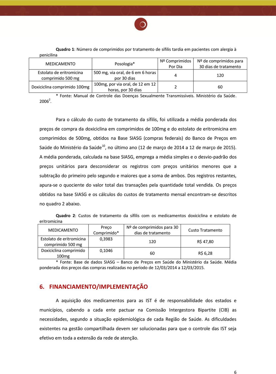 Controle das Doenças Sexualmente Transmissíveis. Ministério da Saúde. 2006 2.