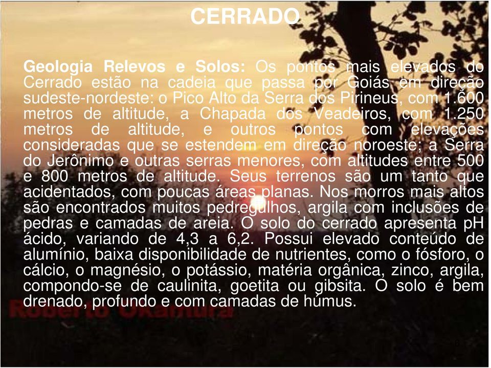 250 metros de altitude, e outros pontos com elevações consideradas que se estendem em direção noroeste; a Serra do Jerônimo e outras serras menores, com altitudes entre 500 e 800 metros de altitude.