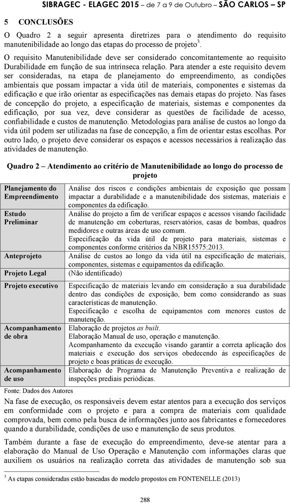 Para atender a este requisito devem ser consideradas, na etapa de planejamento do empreendimento, as condições ambientais que possam impactar a vida útil de materiais, componentes e sistemas da