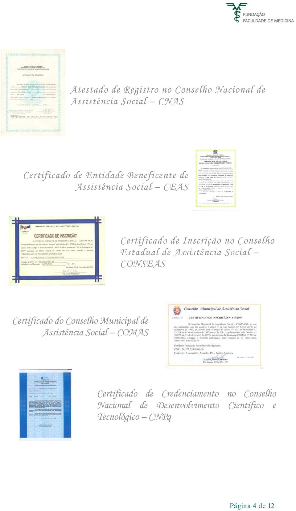 Assistência Social CONSEAS Certificado do Conselho Municipal de Assistência Social COMAS