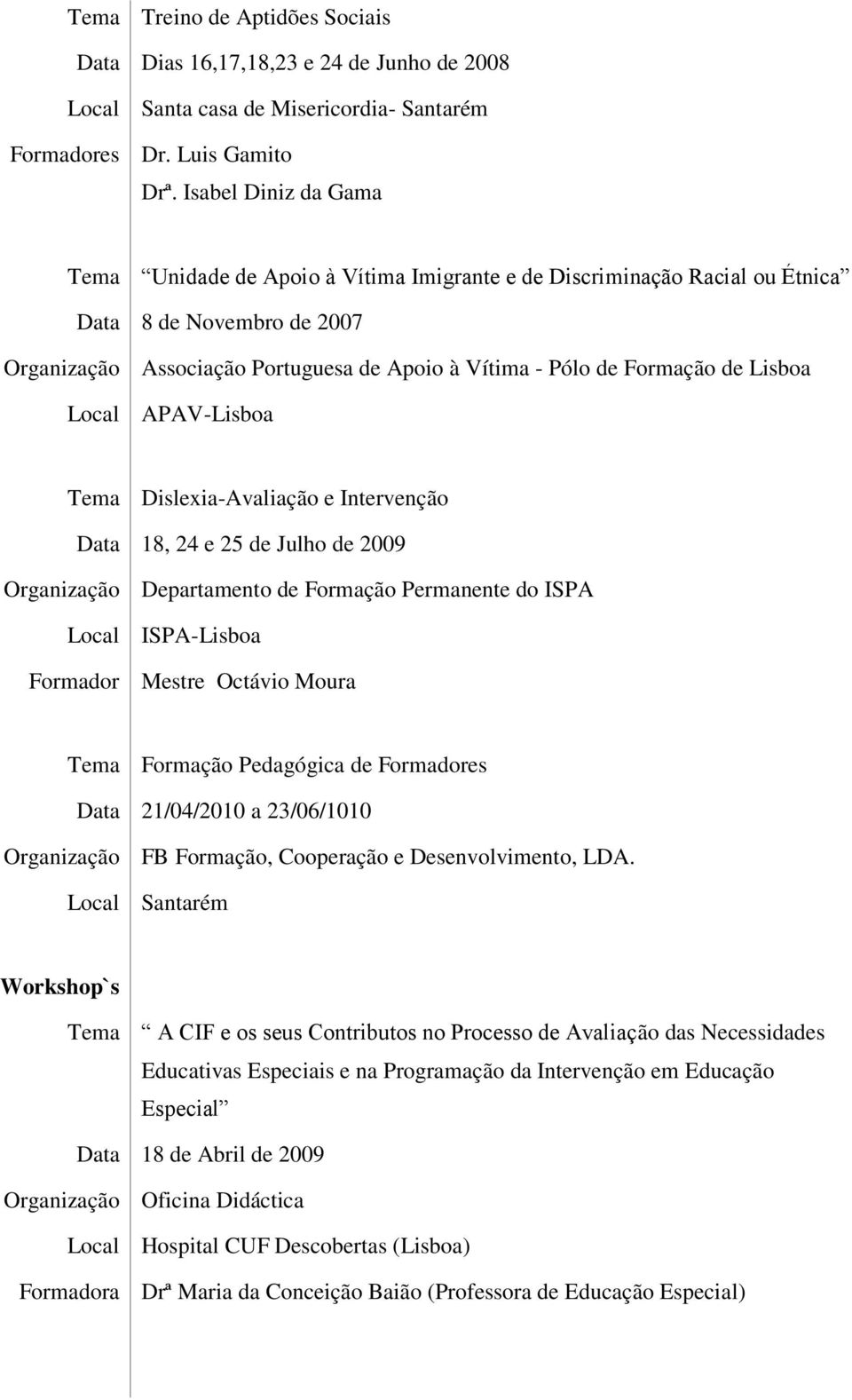 Lisboa Local APAV-Lisboa Tema Dislexia-Avaliação e Intervenção Data 18, 24 e 25 de Julho de 2009 Organização Departamento de Formação Permanente do ISPA Local ISPA-Lisboa Formador Mestre Octávio