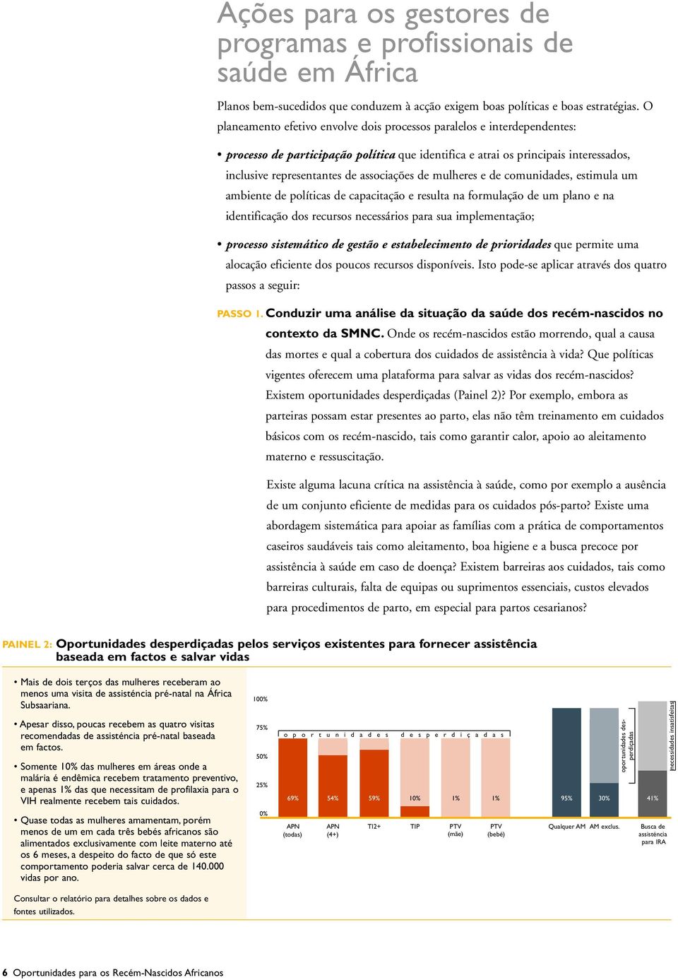 de mulheres e de comunidades, estimula um ambiente de políticas de capacitação e resulta na formulação de um plano e na identificação dos recursos necessários para sua implementação; processo