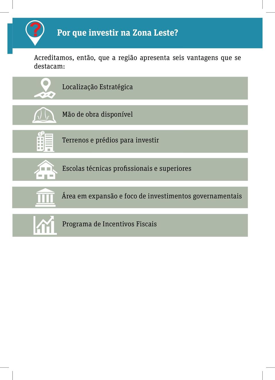 Estratégica Mão de obra disponível Terrenos e prédios para investir Escolas técnicas