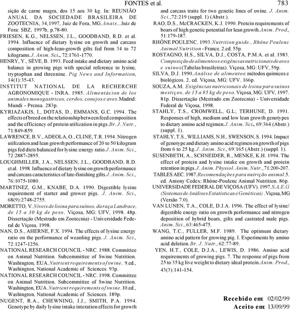 Feed intake and dietary amino acid balance in growing pigs with special reference to lysine, tryptophan and threonine. Pig News and Information, 14(1):35-43.