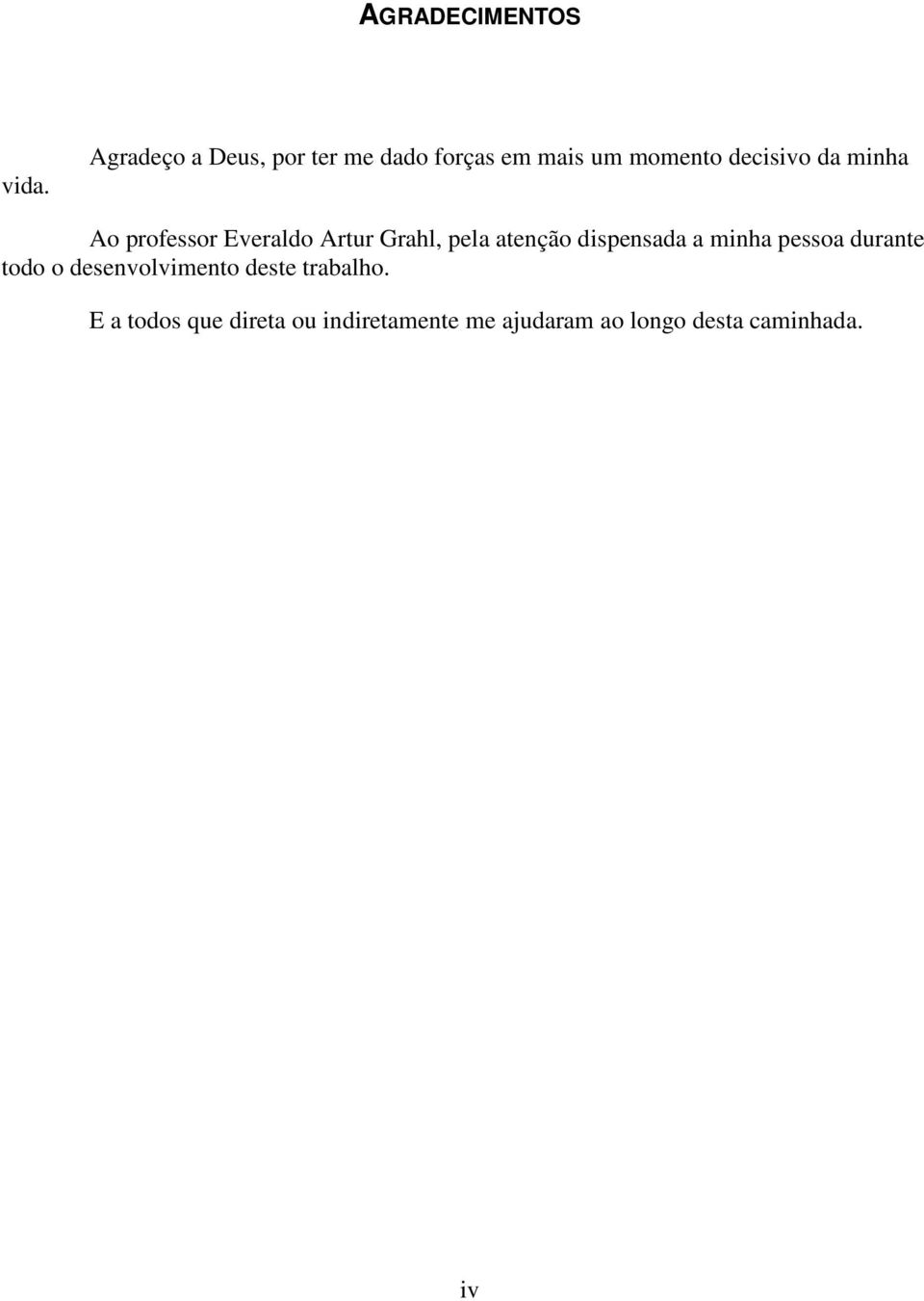 minha Ao professor Everaldo Artur Grahl, pela atenção dispensada a minha