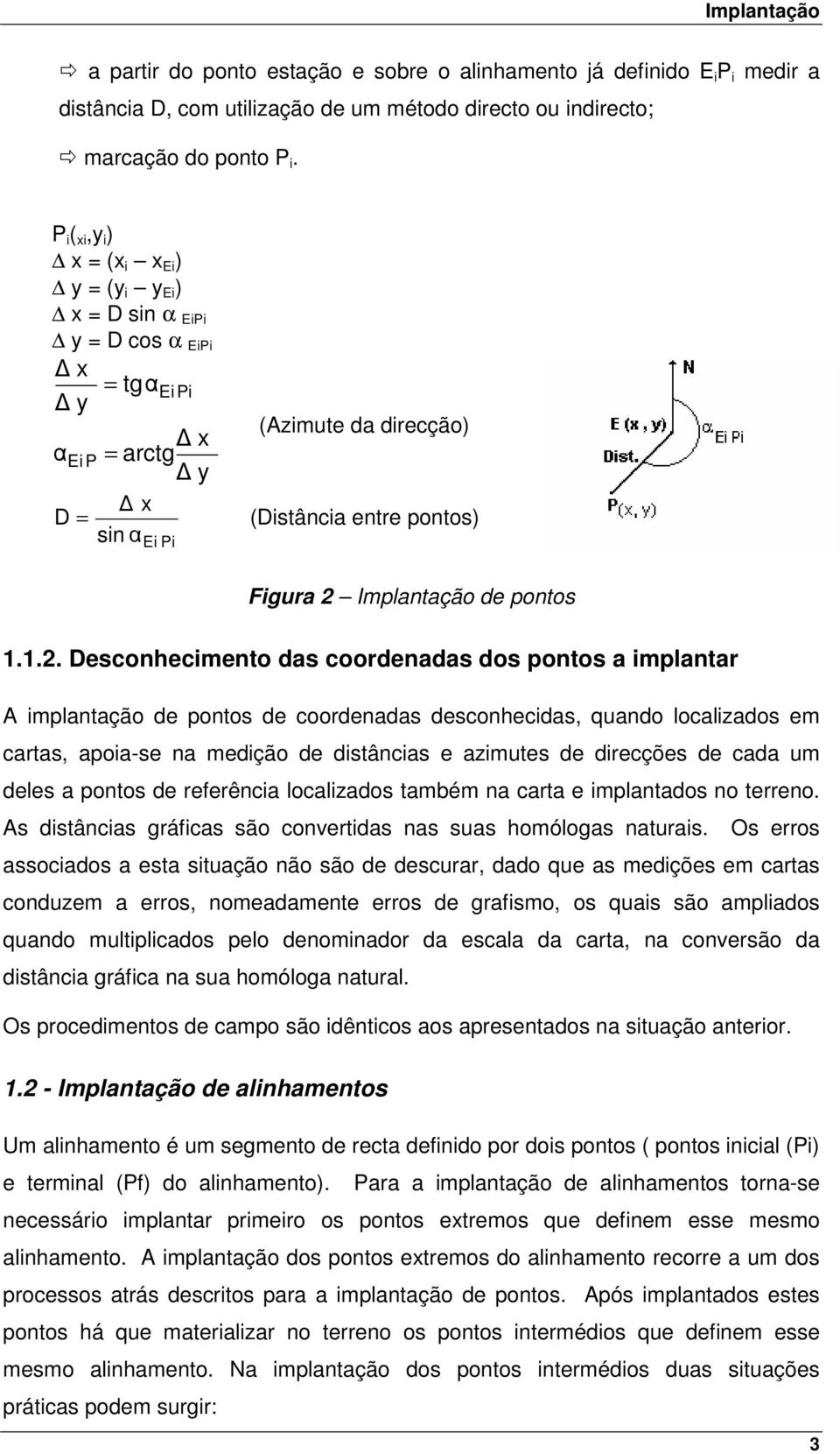 Implantação de pontos 1.1.2.