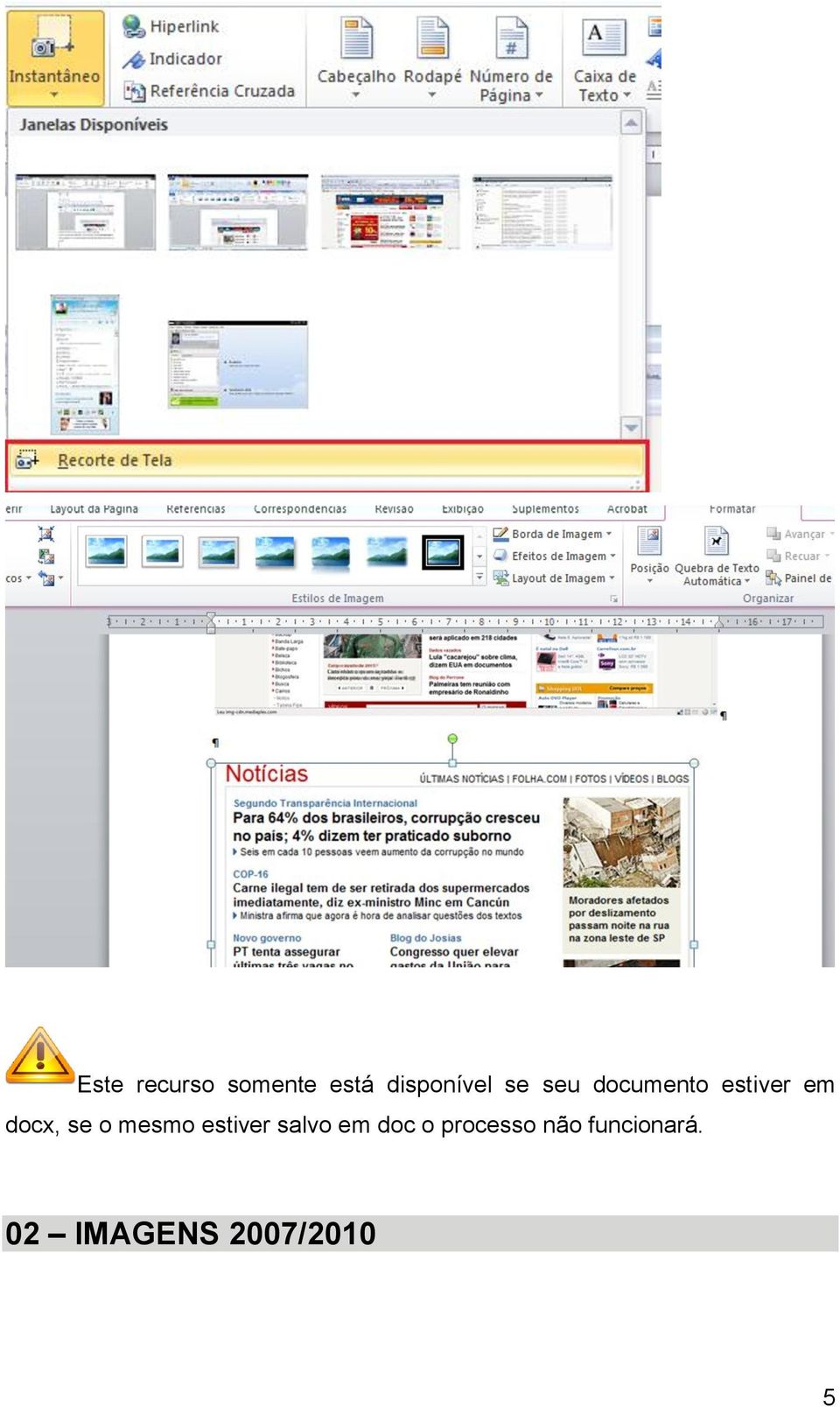 o mesmo estiver salvo em doc o