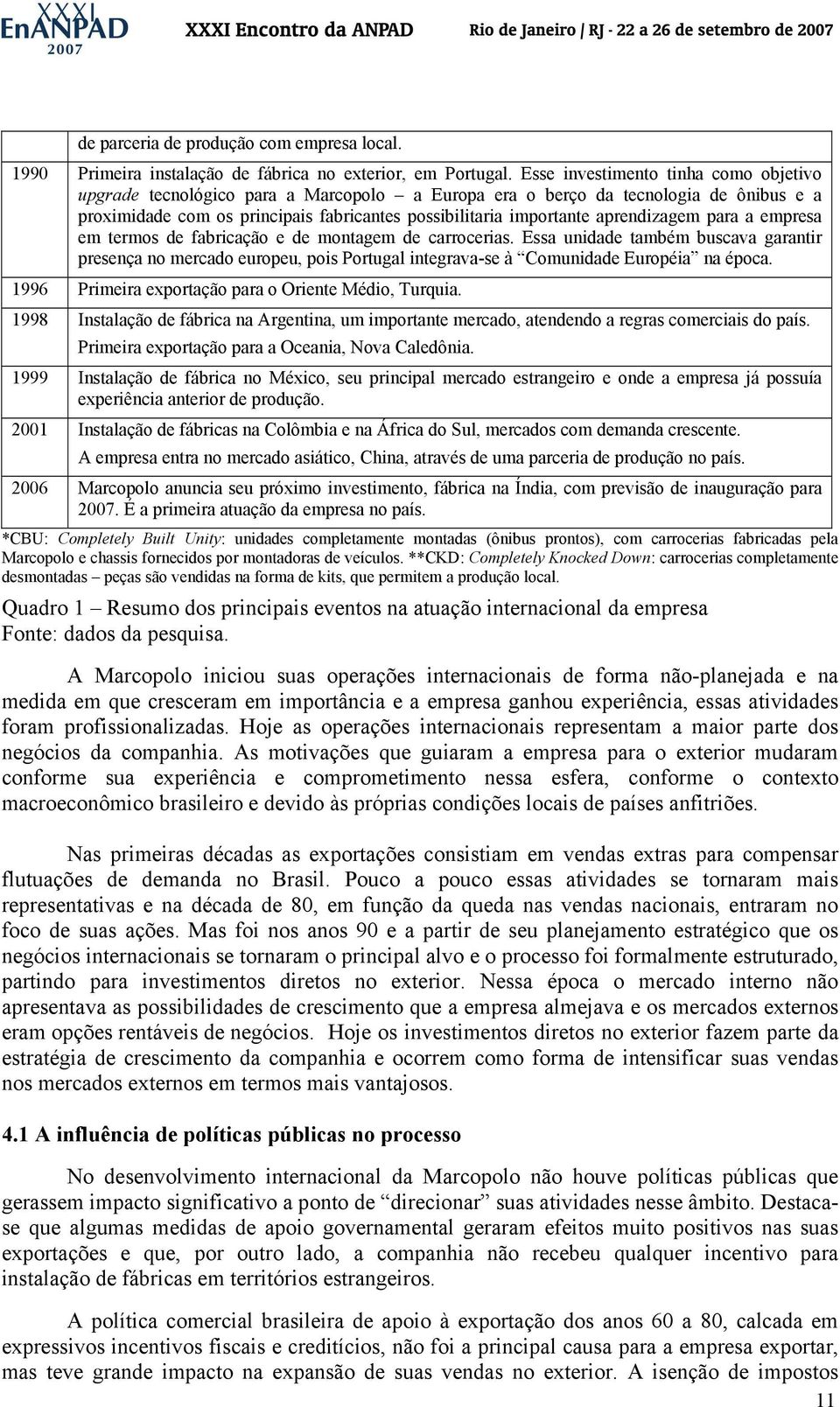 aprendizagem para a empresa em termos de fabricação e de montagem de carrocerias.