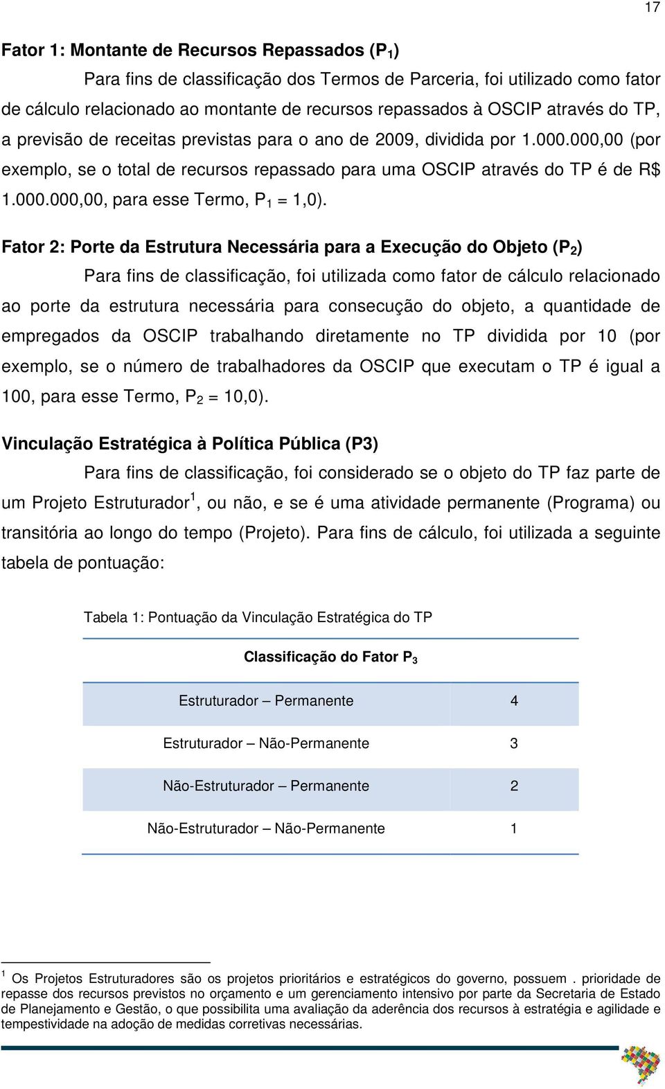 Fator 2: Porte da Estrutura Necessária para a Execução do Objeto (P 2 ) Para fins de classificação, foi utilizada como fator de cálculo relacionado ao porte da estrutura necessária para consecução do