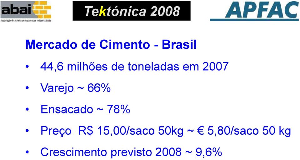 Ensacado ~ 78% Preço R$ 15,00/saco 50kg ~