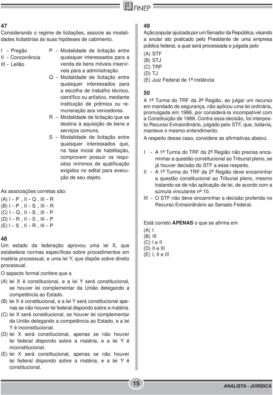 III - P P - Modalidade de licitação entre quaisquer interessados para a venda de bens móveis inservíveis para a administração.