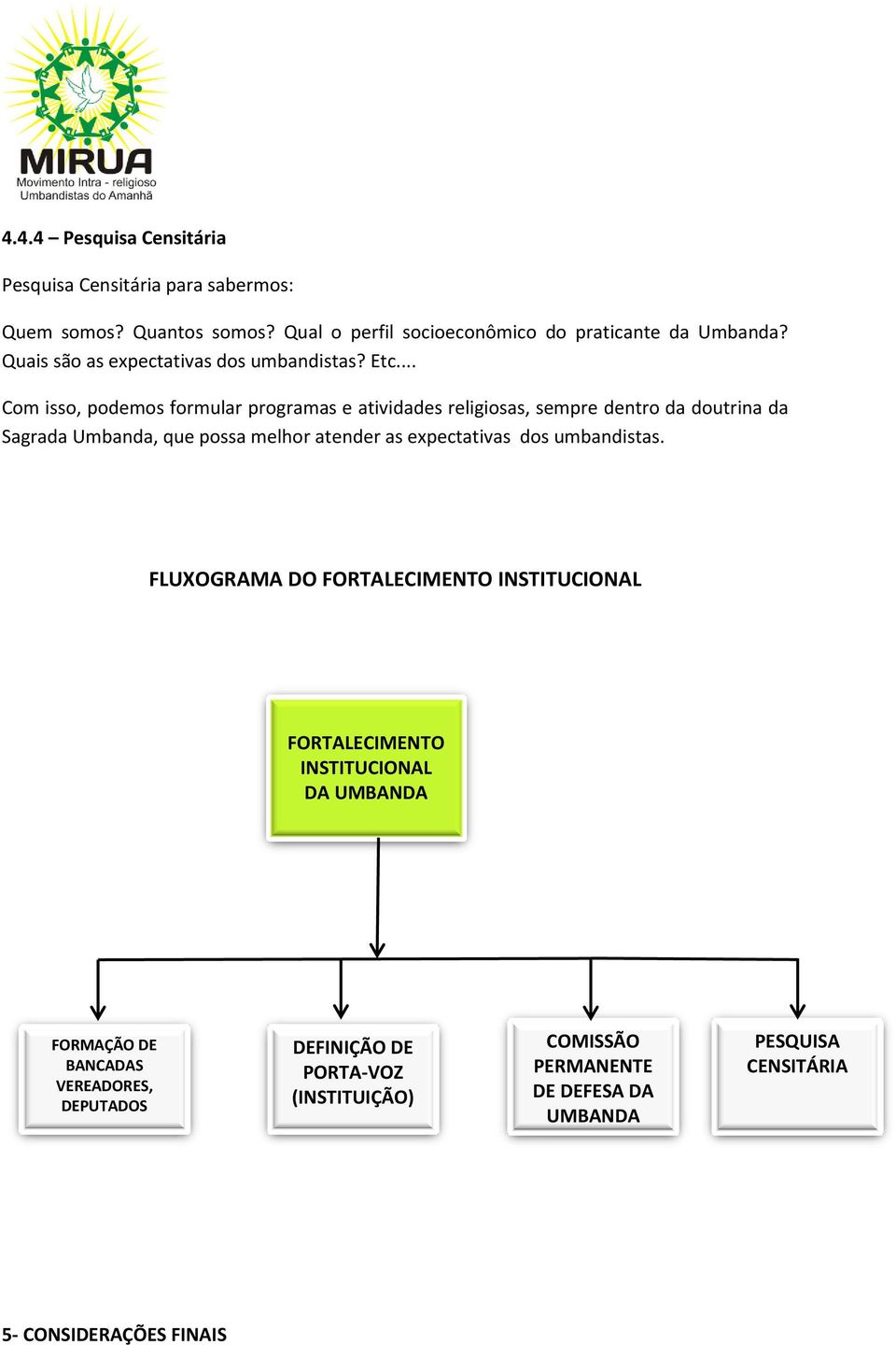 .. Com isso, podemos formular programas e atividades religiosas, sempre dentro da doutrina da Sagrada Umbanda, que possa melhor atender as expectativas