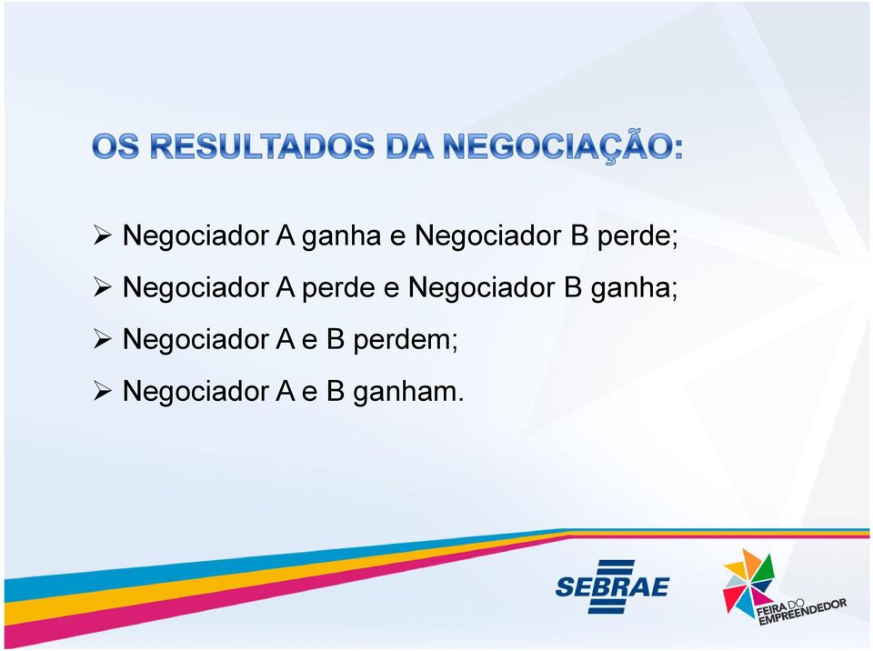 Negociador B ganha; Negociador A