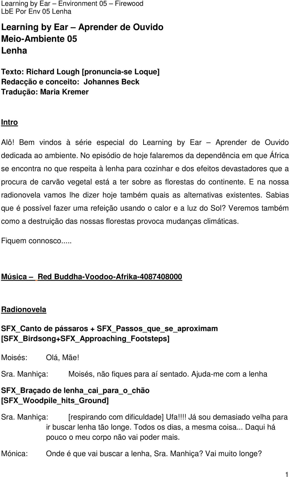 No episódio de hoje falaremos da dependência em que África se encontra no que respeita à lenha para cozinhar e dos efeitos devastadores que a procura de carvão vegetal está a ter sobre as florestas