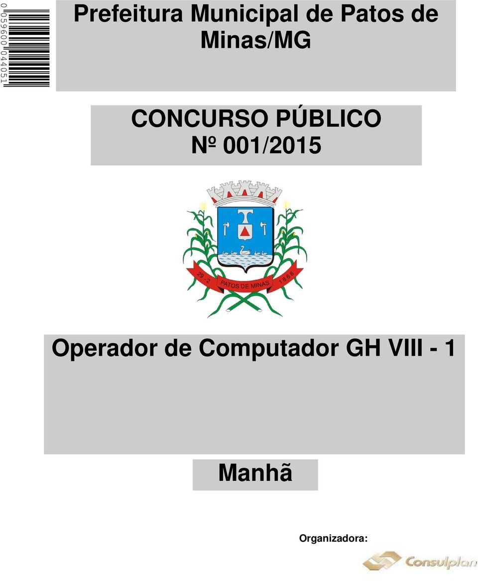 CONCURSO PÚBLICO Nº 001/2015