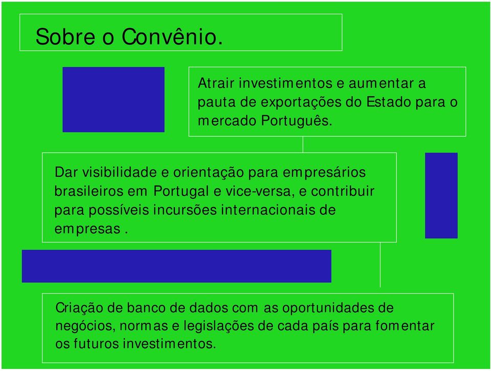 Dar visibilidade e orientação para empresários brasileiros em Portugal e vice-versa, e contribuir