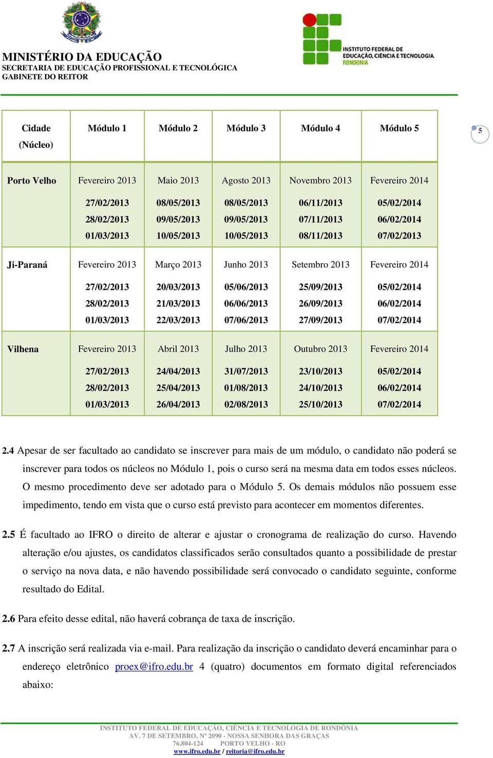 20/03/2013 05/06/2013 25/09/2013 05/02/2014 28/02/2013 21/03/2013 06/06/2013 26/09/2013 06/02/2014 01/03/2013 22/03/2013 07/06/2013 27/09/2013 07/02/2014 Vilhena Fevereiro 2013 Abril 2013 Julho 2013