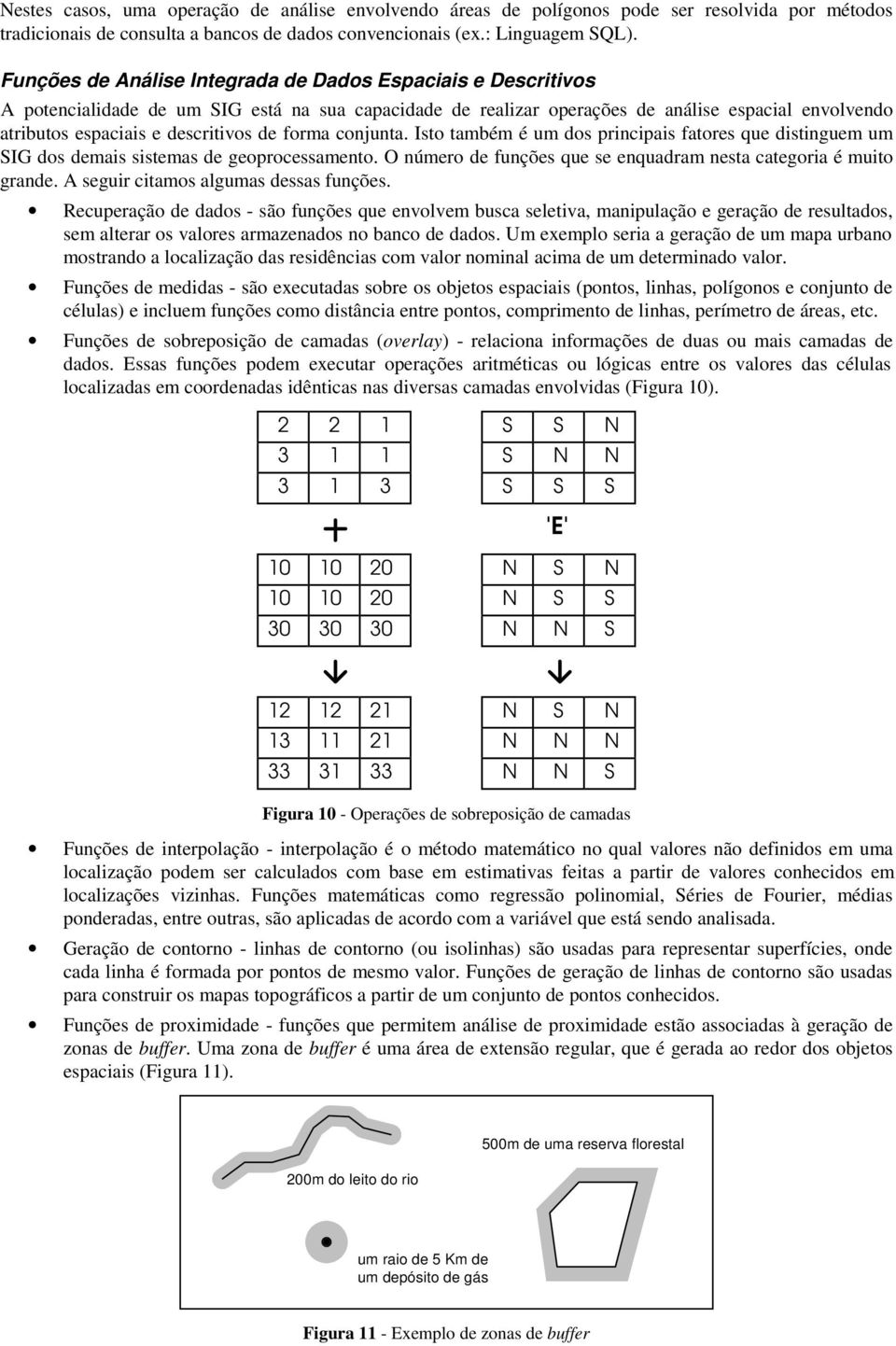 de forma conjunta. Isto também é um dos principais fatores que distinguem um SIG dos demais sistemas de geoprocessamento. O número de funções que se enquadram nesta categoria é muito grande.