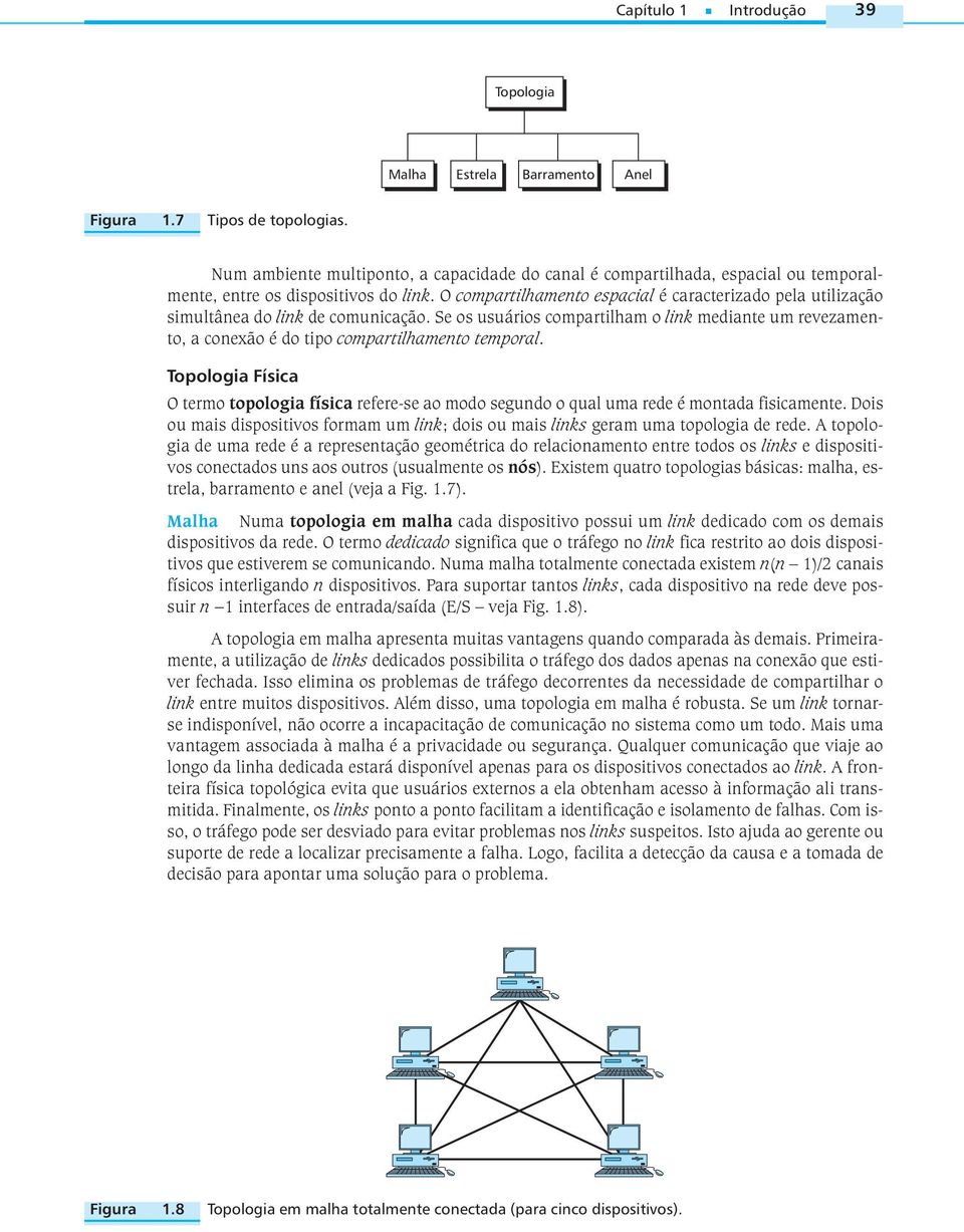 O compartilhamento espacial é caracterizado pela utilização simultânea do link de comunicação.