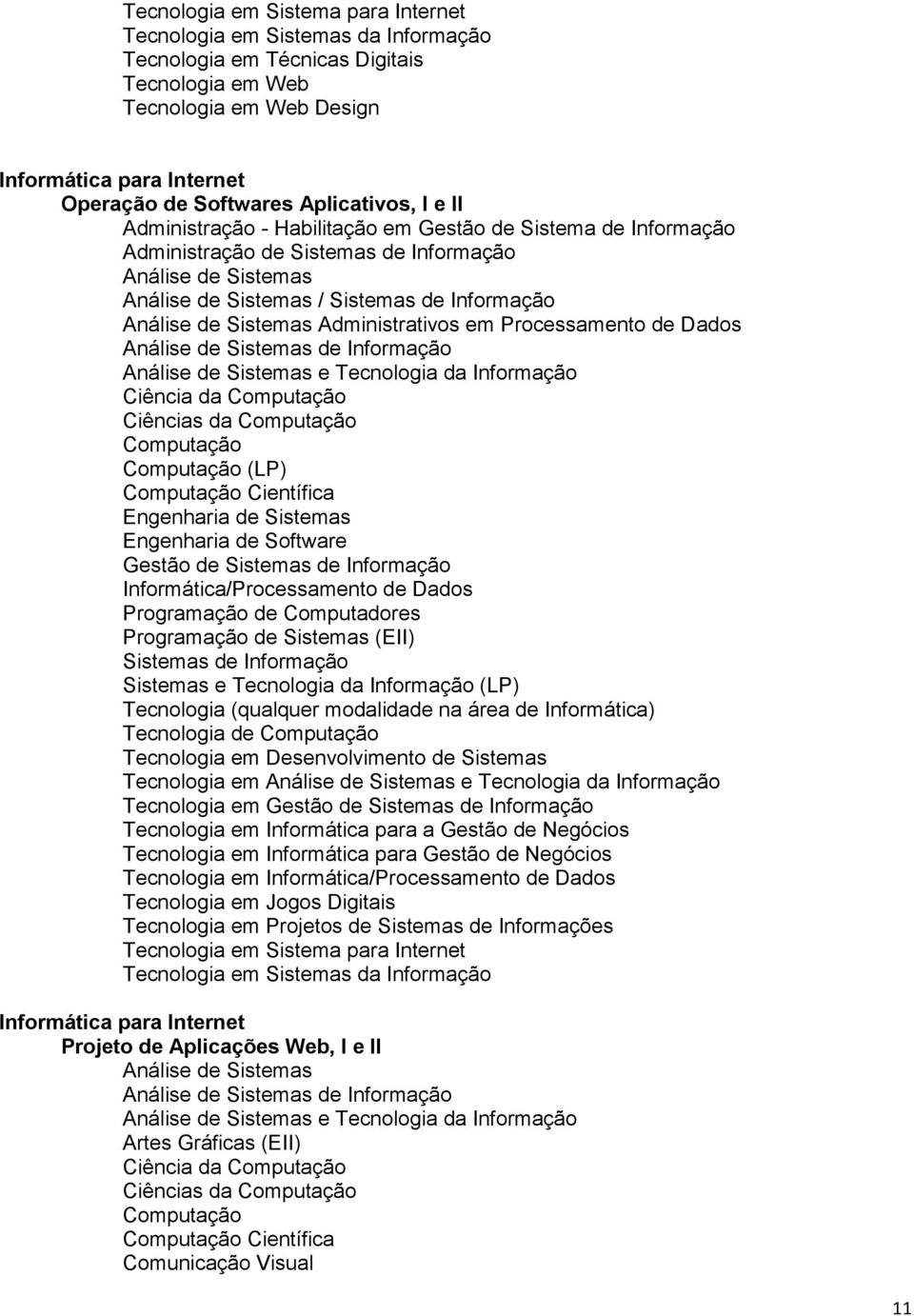 Informática) Tecnologia em Tecnologia em Gestão de Tecnologia em Informática para a Gestão de Negócios Tecnologia em Informática para Gestão de Negócios Tecnologia em