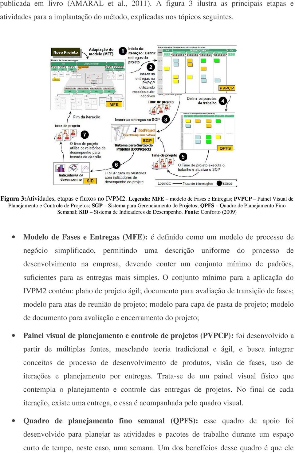 Legenda: MFE modelo de Fases e Entregas; PVPCP Painel Visual de Planejamento e Controle de Projetos; SGP Sistema para Gerenciamento de Projetos; QPFS Quadro de Planejamento Fino Semanal; SID Sistema