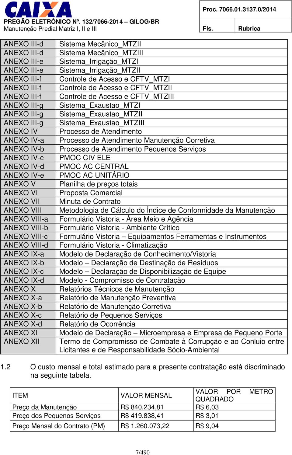 Sistema_Irrigação_MTZI Sistema_Irrigação_MTZII Controle de Acesso e CFTV_MTZI Controle de Acesso e CFTV_MTZII Controle de Acesso e CFTV_MTZIII Sistema_Exaustao_MTZI Sistema_Exaustao_MTZII