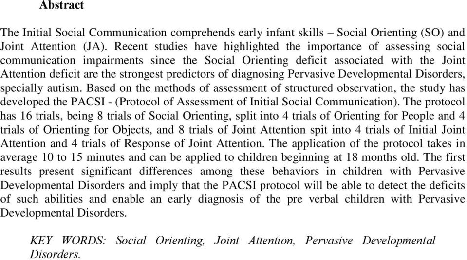 predictors of diagnosing Pervasive Developmental Disorders, specially autism.