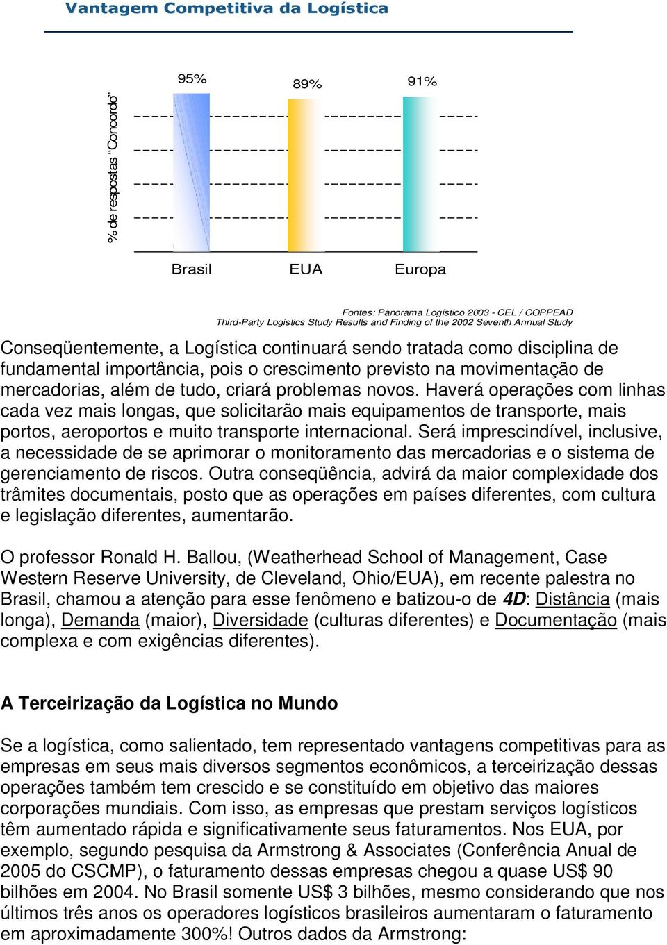 criará problemas novos. Haverá operações com linhas cada vez mais longas, que solicitarão mais equipamentos de transporte, mais portos, aeroportos e muito transporte internacional.