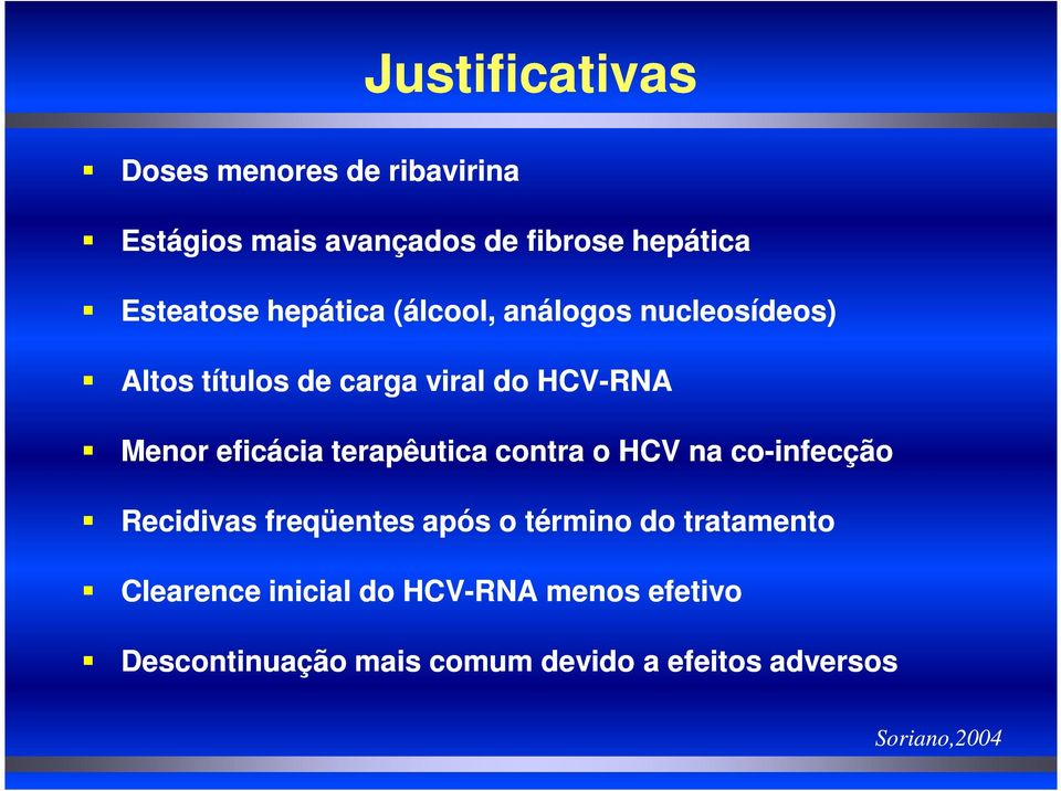 terapêutica contra o HCV na co-infecção Recidivas freqüentes após o término do tratamento