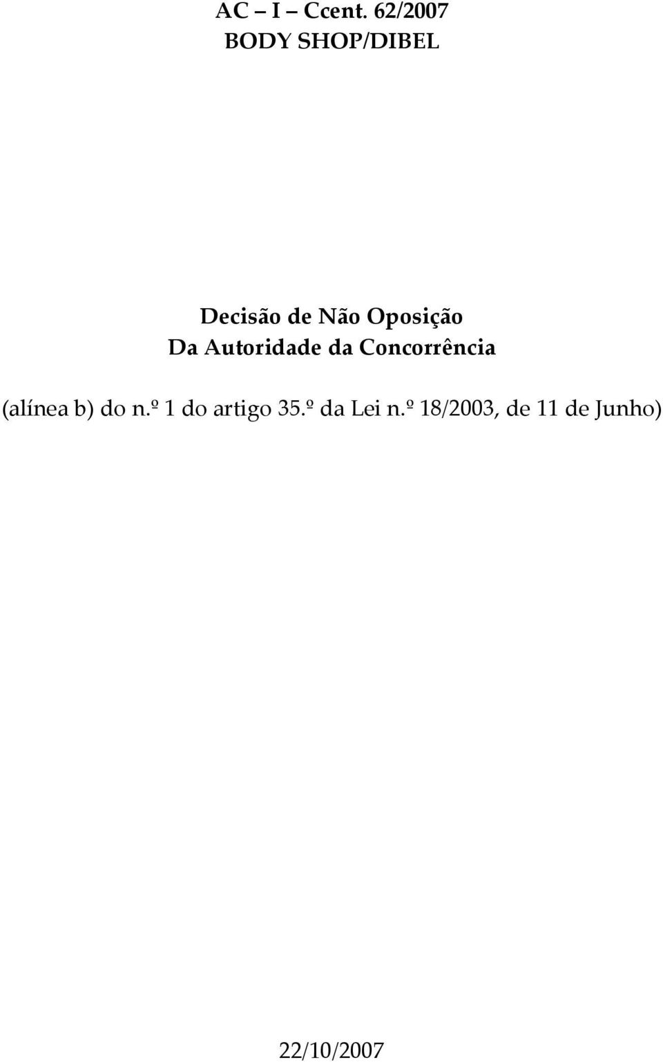 Oposição Da Autoridade da Concorrência