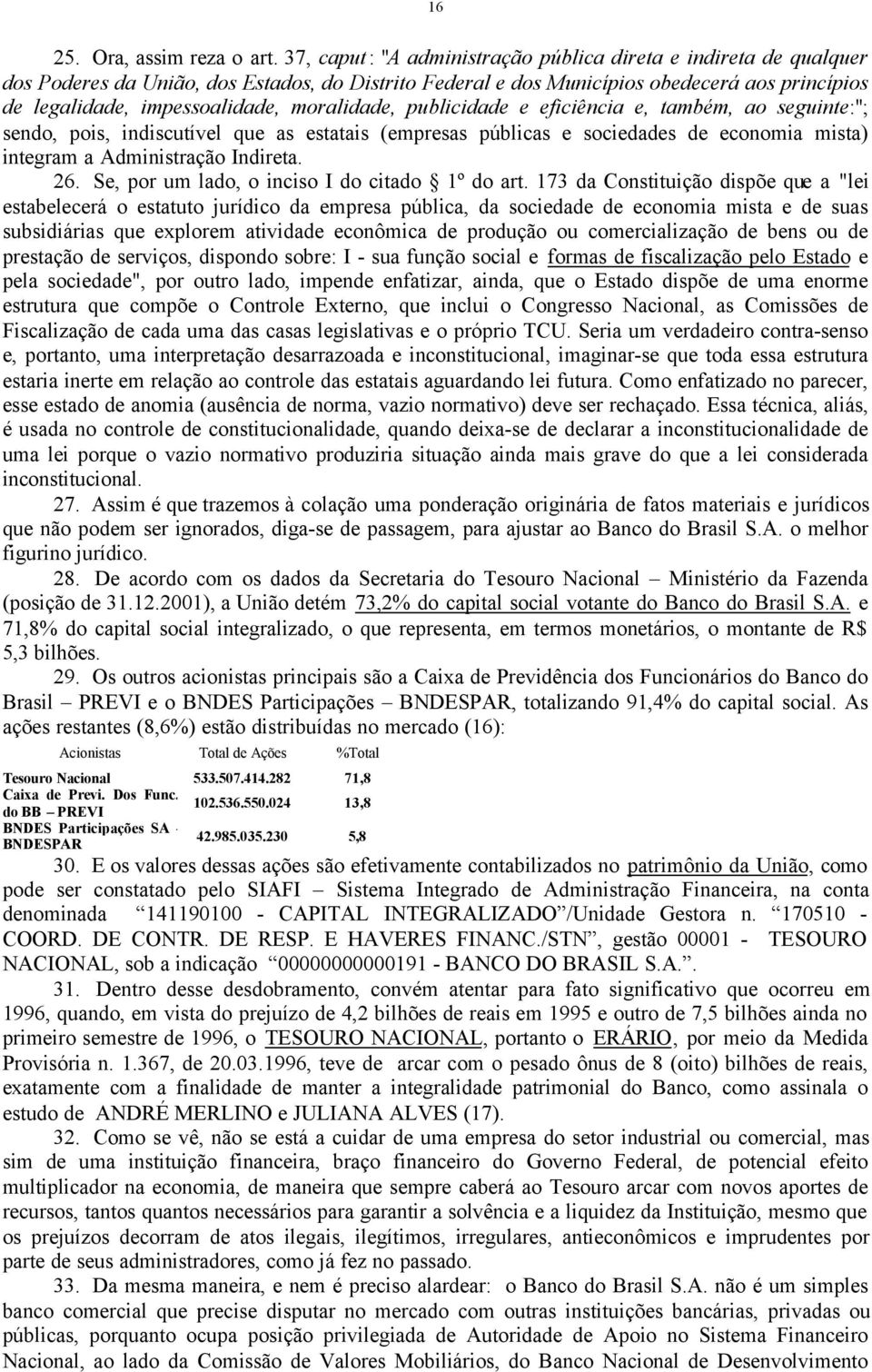 moralidade, publicidade e eficiência e, também, ao seguinte:"; sendo, pois, indiscutível que as estatais (empresas públicas e sociedades de economia mista) integram a Administração Indireta. 26.