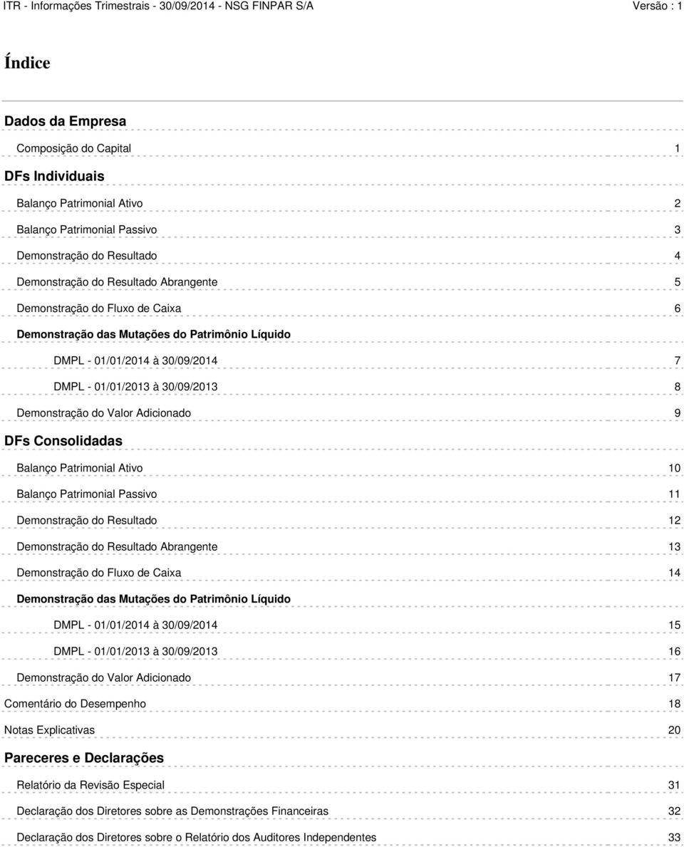 Balanço Patrimonial Ativo 10 Balanço Patrimonial Passivo 11 Demonstração do Resultado 12 Demonstração do Resultado Abrangente 13 Demonstração do Fluxo de Caixa 14 Demonstração das Mutações do