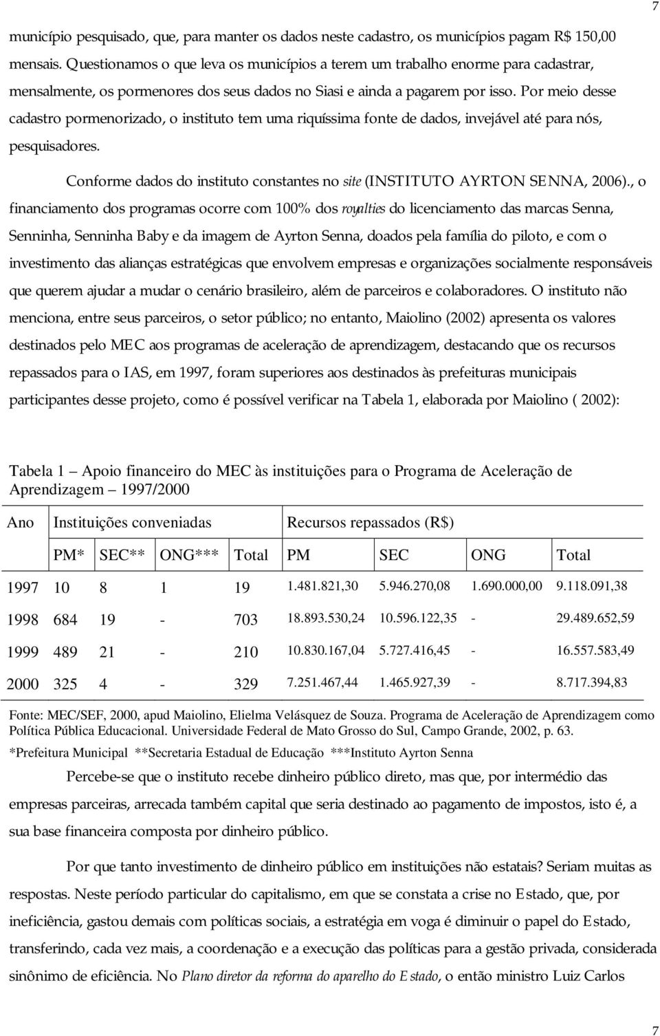 Por meio desse cadastro pormenorizado, o instituto tem uma riquíssima fonte de dados, invejável até para nós, pesquisadores.