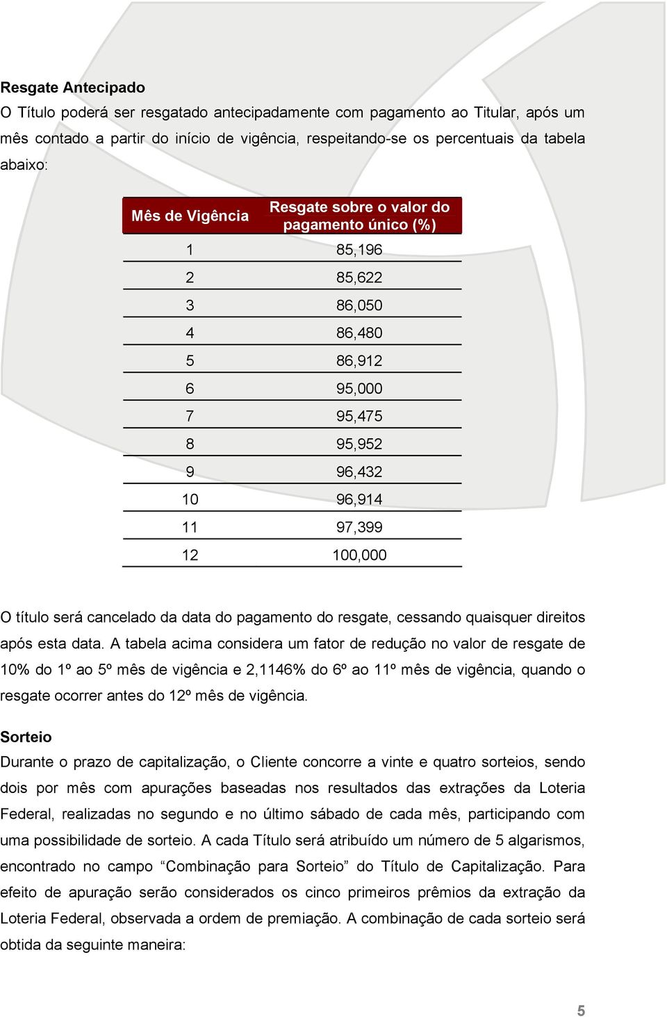 pagamento do resgate, cessando quaisquer direitos após esta data.