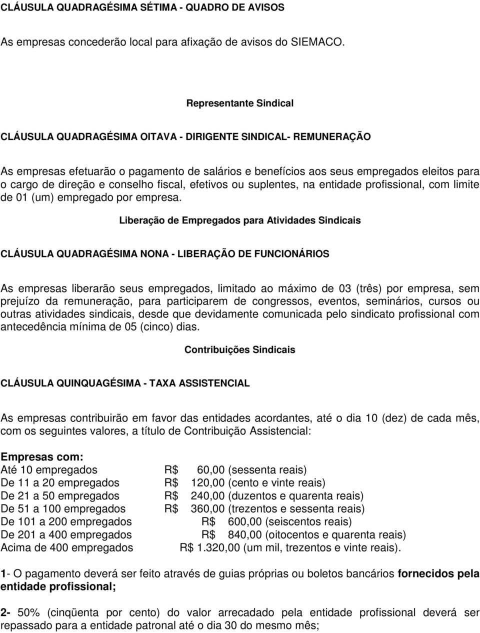 conselho fiscal, efetivos ou suplentes, na entidade profissional, com limite de 01 (um) empregado por empresa.