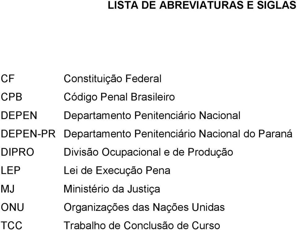 . Departamento Penitenciário Nacional do Paraná DIPRO.