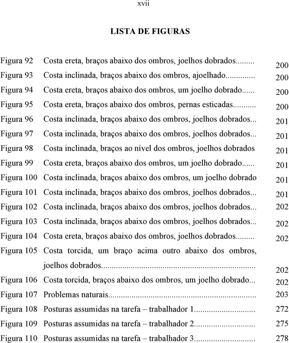 .. 200 Figura 96 Costa inclinada, braços abaixo dos ombros, joelhos dobrados... 201 Figura 97 Costa inclinada, braços abaixo dos ombros, joelhos dobrados.