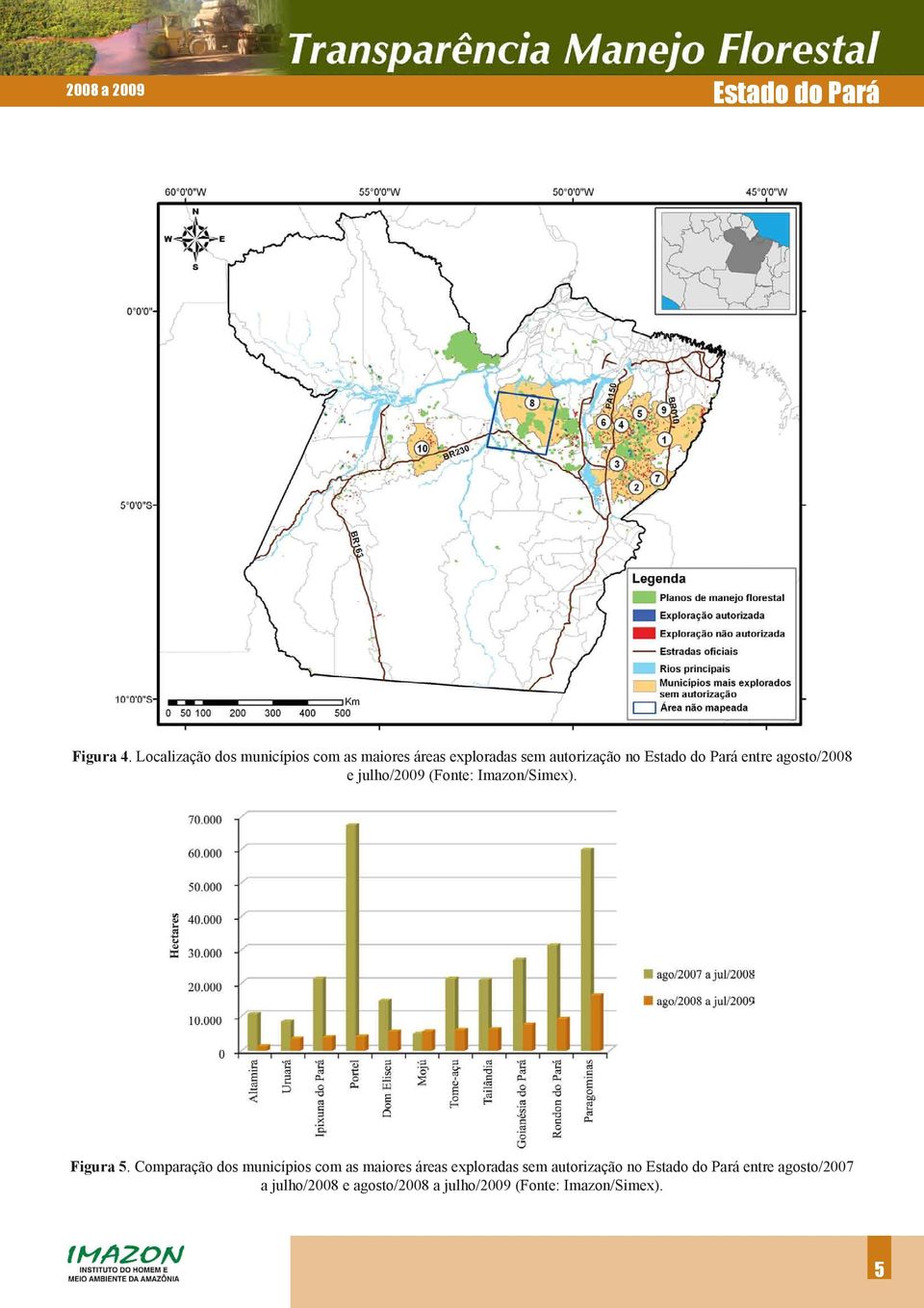 entre agosto/2008 e julho/2009 (Fonte: Imazon/Simex). Figura 5.