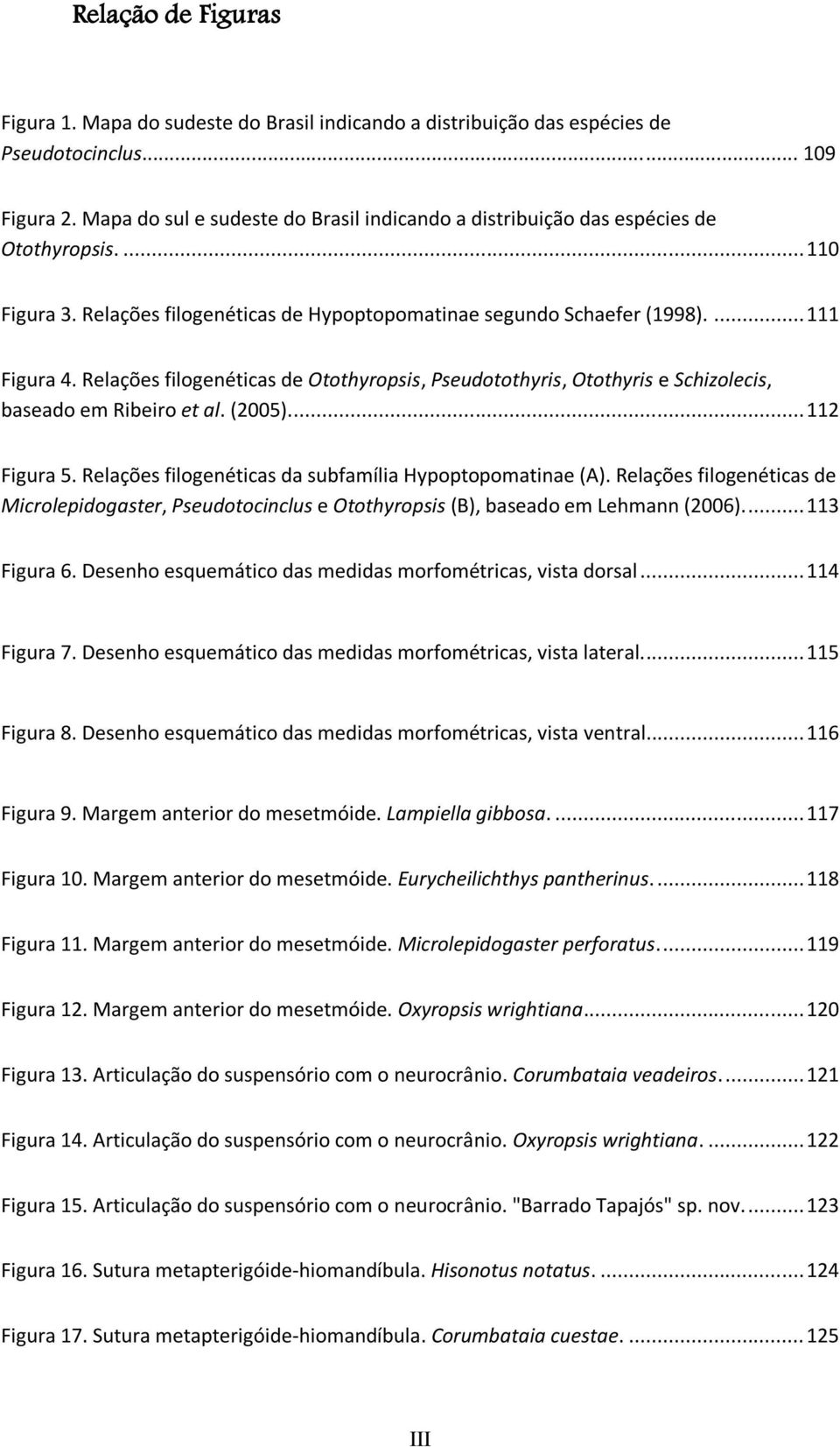 Relações filogenéticas de Otothyropsis, Pseudotothyris, Otothyris e Schizolecis, baseado em Ribeiro et al. (2005).... 112 Figura 5. Relações filogenéticas da subfamília Hypoptopomatinae (A).