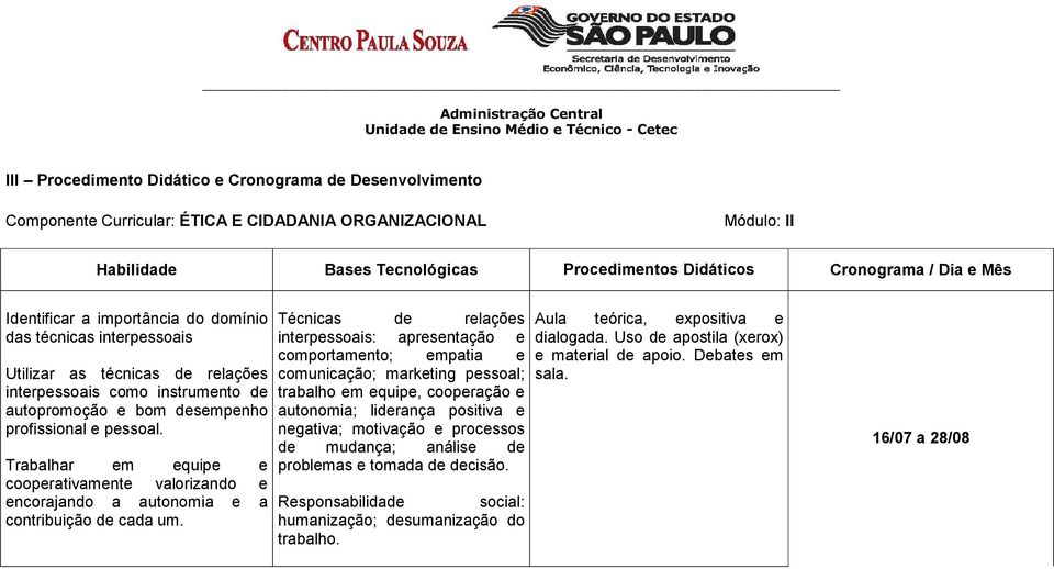 Trabalhar em equipe e cooperativamente valorizando e encorajando a autonomia e a contribuição de cada um.