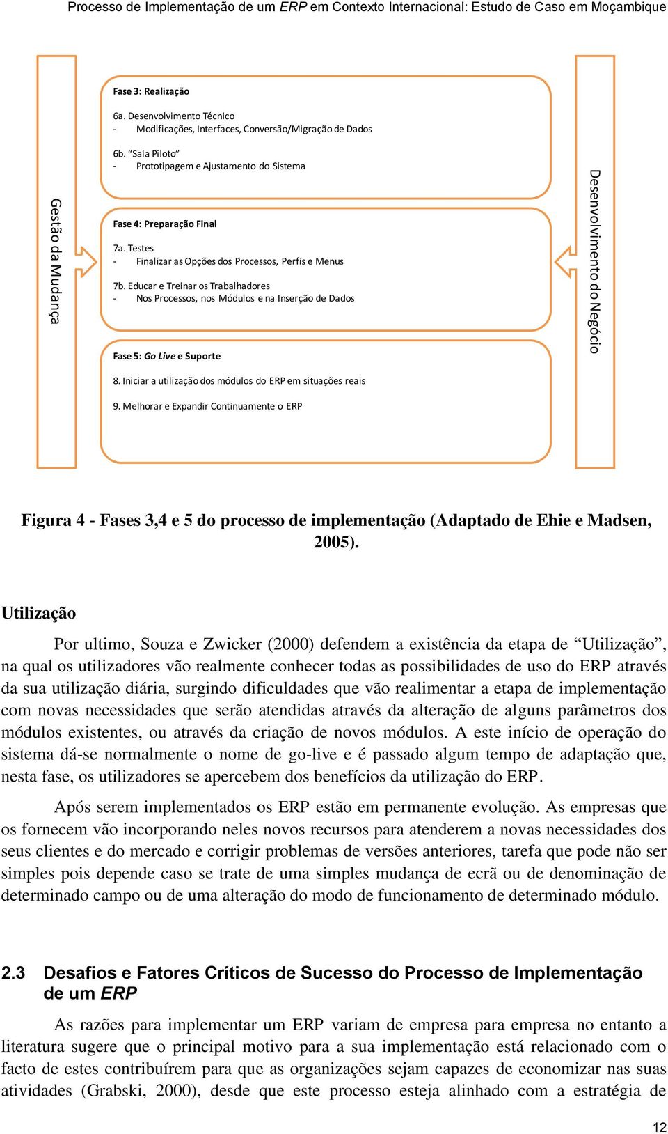 Educar e Treinar os Trabalhadores - Nos Processos, nos Módulos e na Inserção de Dados Fase 5: Go Live e Suporte Desenvolvimento do Negócio 8.