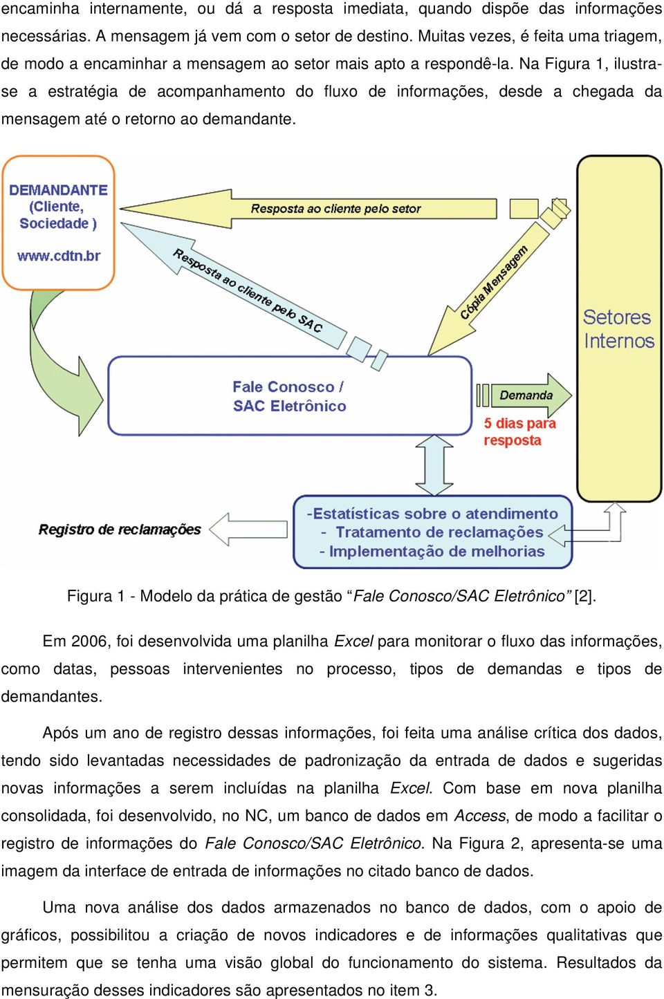 Na Figura 1, ilustrase a estratégia de acompanhamento do fluxo de informações, desde a chegada da mensagem até o retorno ao demandante.