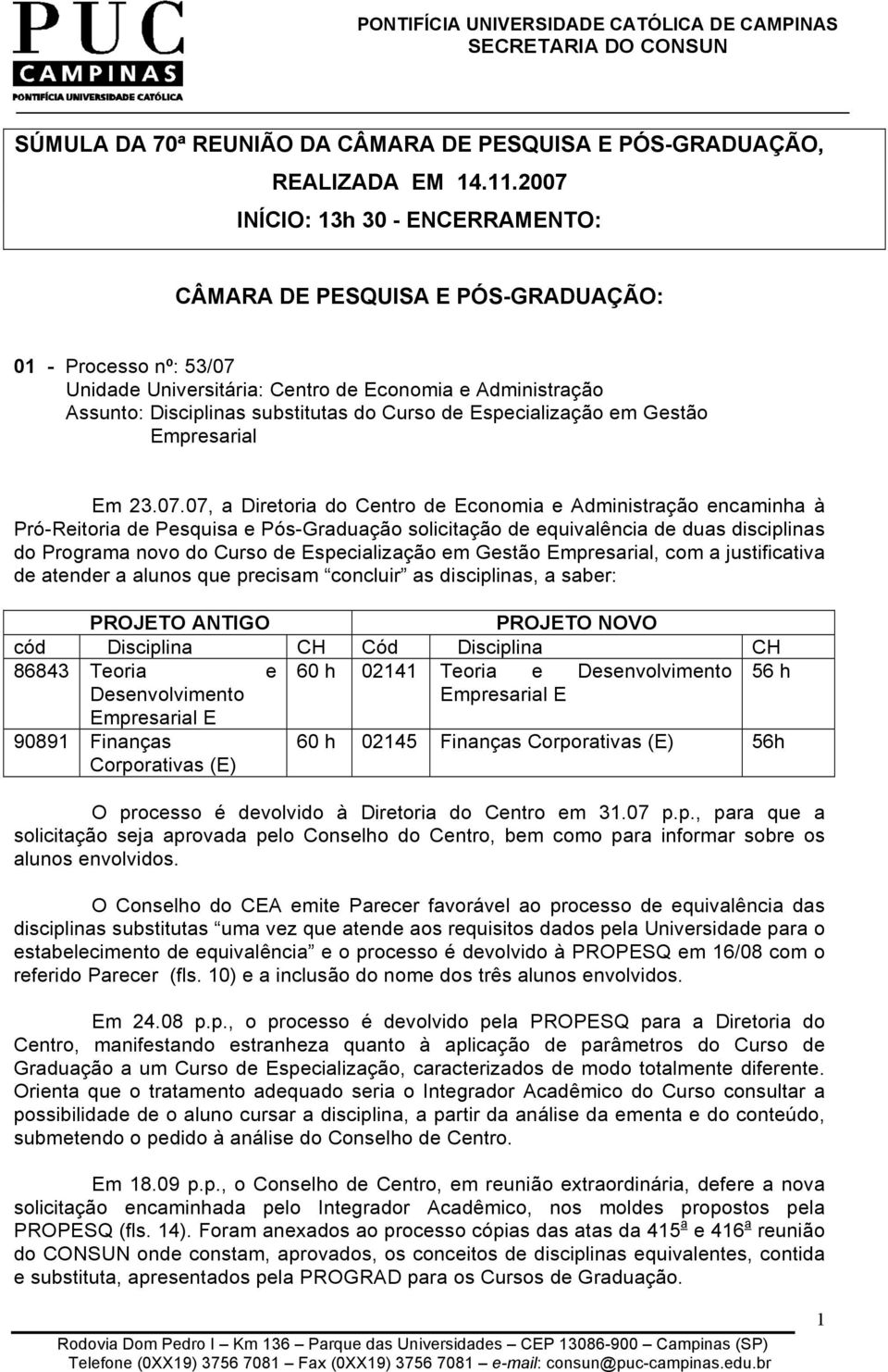 Especialização em Gestão Empresarial Em 23.07.