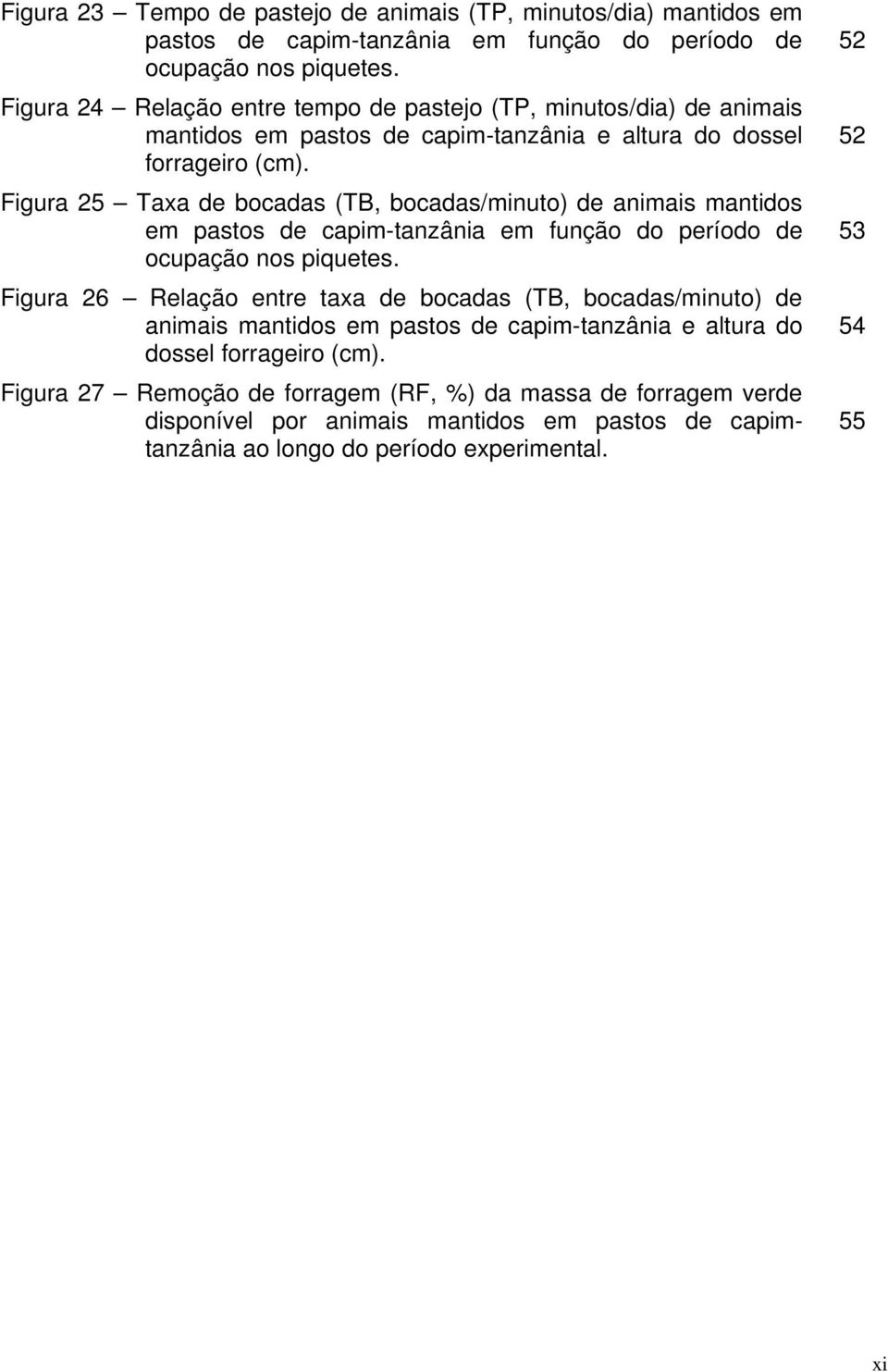 Figur 25 Tx de bocds (TB, bocds/minuto) de nimis mntidos em pstos de cpim-tnzâni em função do período de ocupção nos piquetes.