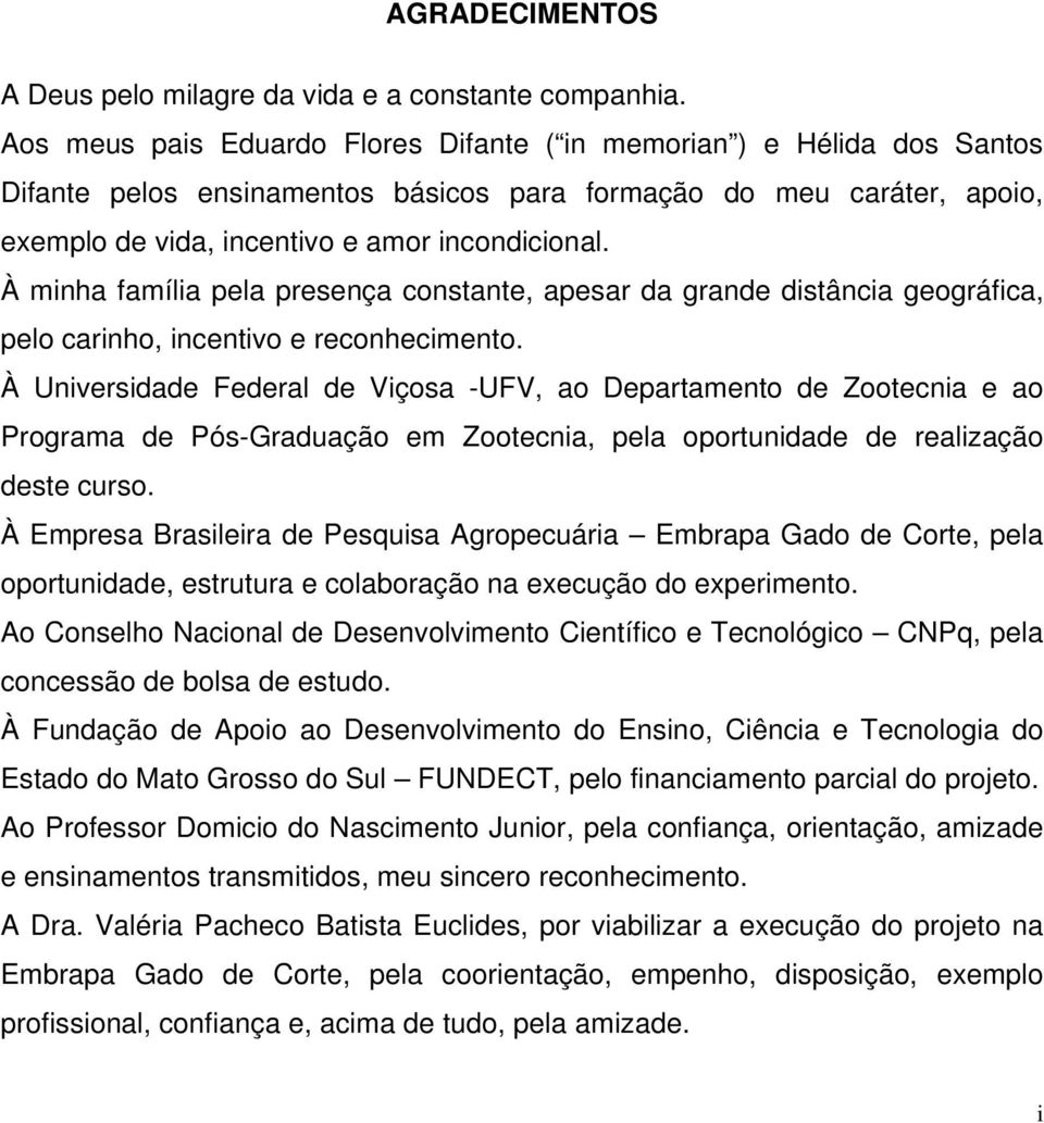 À minh fmíli pel presenç constnte, pesr d grnde distânci geográfic, pelo crinho, incentivo e reconhecimento.